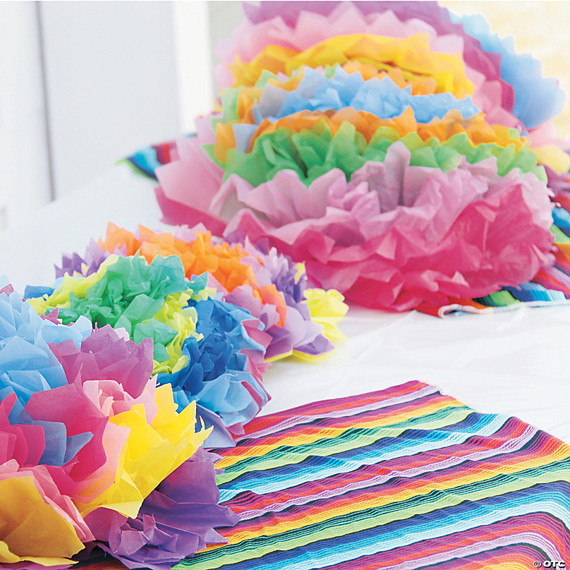 Fiesta Flower Tissue Paper Centerpieces - 3 Pc.