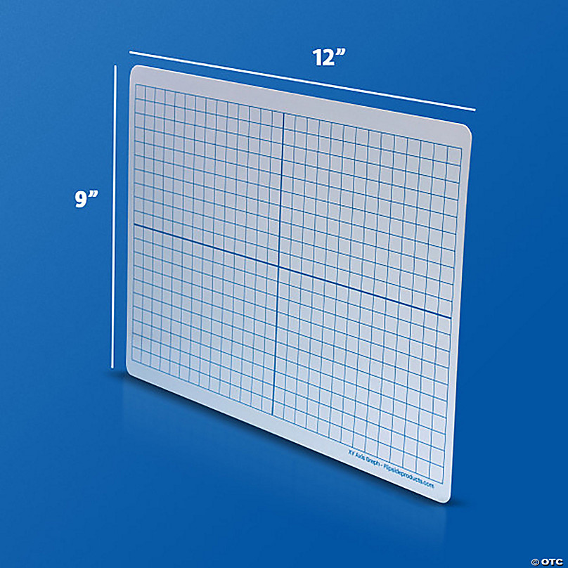 Flipside Dry Erase Learning Mat, TwoSided XY Axis/Plain, 9" x 12