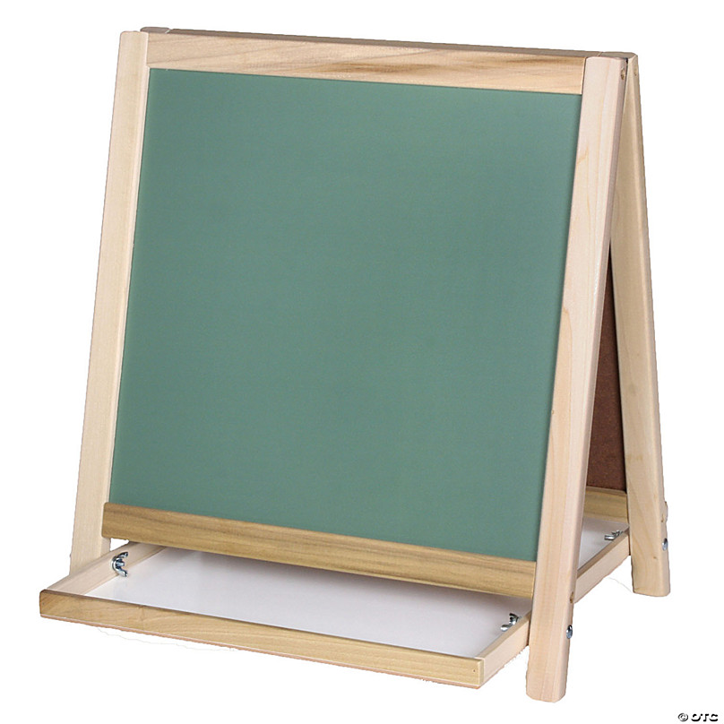 Flipside Magnetic Table Top Easel, Chalkboard/Whiteboard, 18.5 x 18