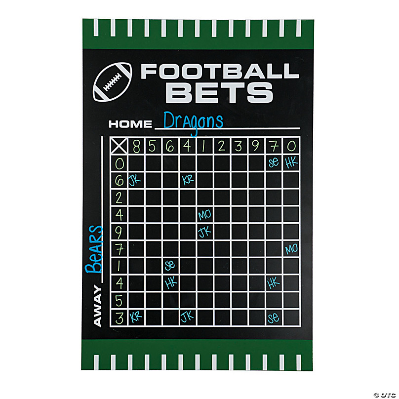 : Super Football Big Game Day Betting Pool Squares Paper