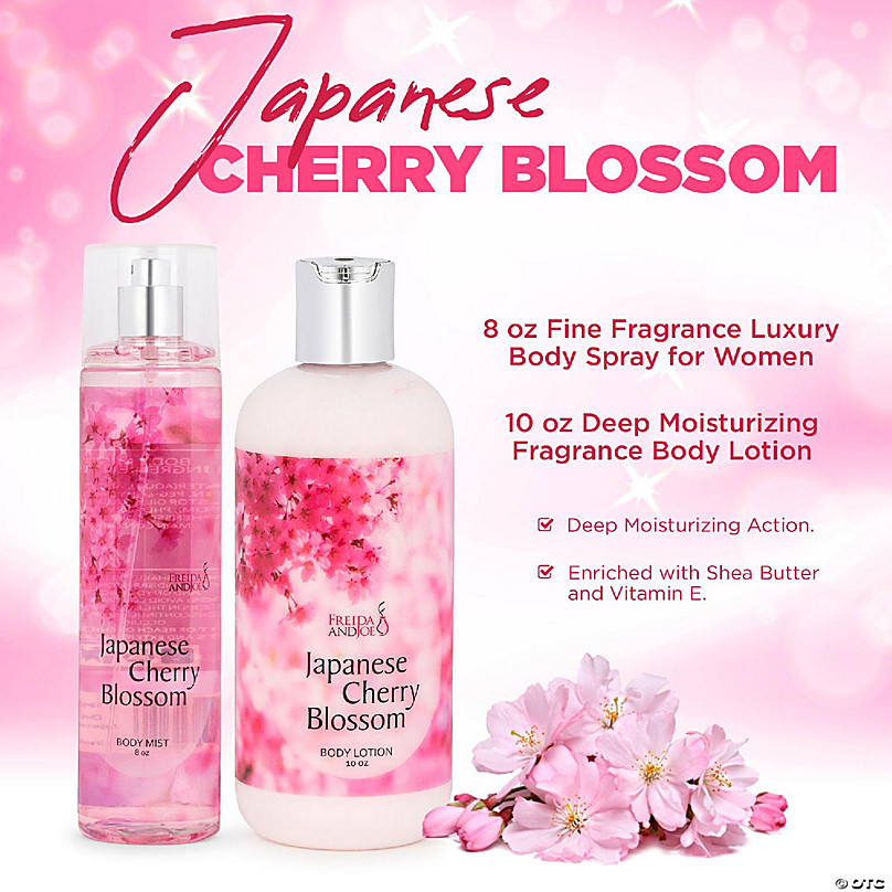 Freida and Joe Japanese Cherry Fragrance 10oz Body Lotion and 8oz Mist Spray Set | Oriental Trading