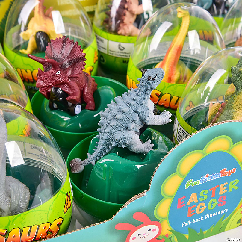 Fun Little Toys Easter Egg Prefilled with Dinosaur Pull-Back Cars 12 pcs