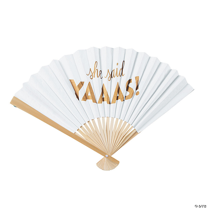 Personalized Colored Paper Fans for Wedding