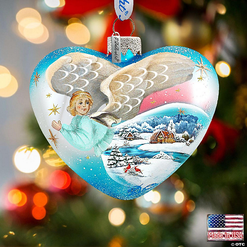 G. Debrekht Angel Heart Glass Ornament Nativity Holiday Decor ...