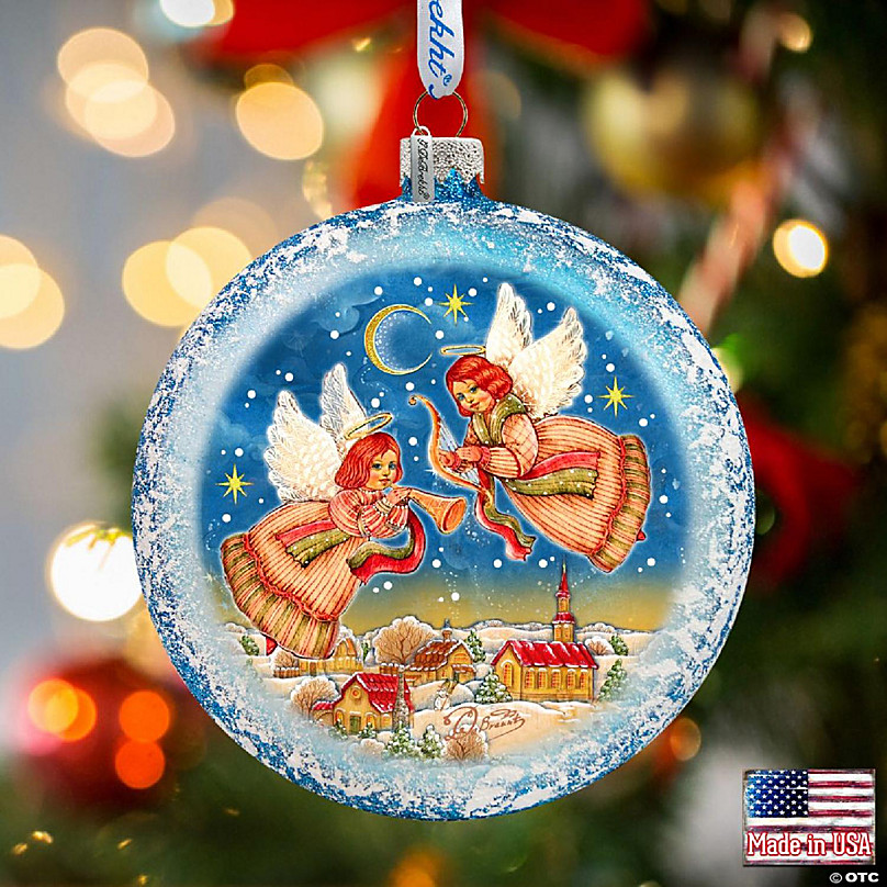 G. Debrekht Guardian Angels Glass Ornament Nativity Holiday Decor ...
