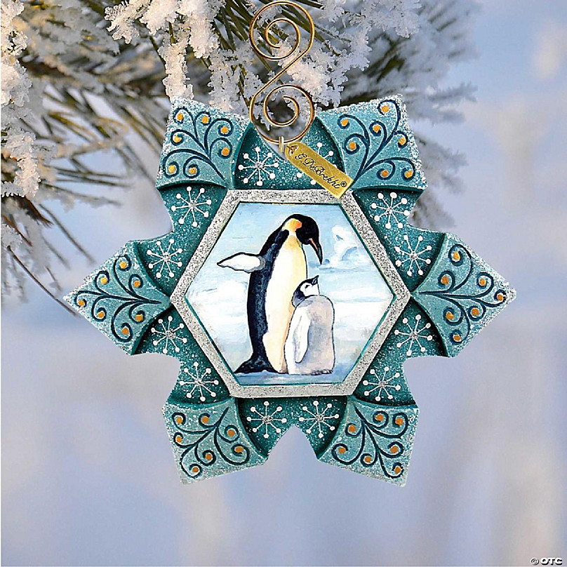 hand painted penguin ornaments