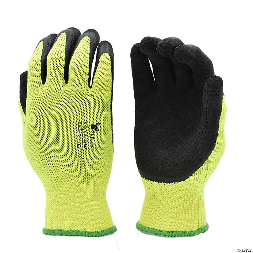G & F Products Latex Coated High Visibility Work Gloves, 6 Pairs ...