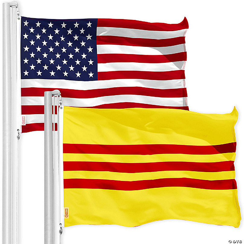 G128 3x5 Ft Printed 150D Polyester South Vietnam Flag And USA Flag   G128 3x5 Ft Printed 150d Polyester South Vietnam Flag And Usa Flag~14297341 