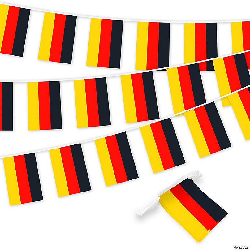 G128 8.2x5.5IN Flag Pieces 33FT Full String, Germany Printed 150D Polyester  Bunting Banner Flag