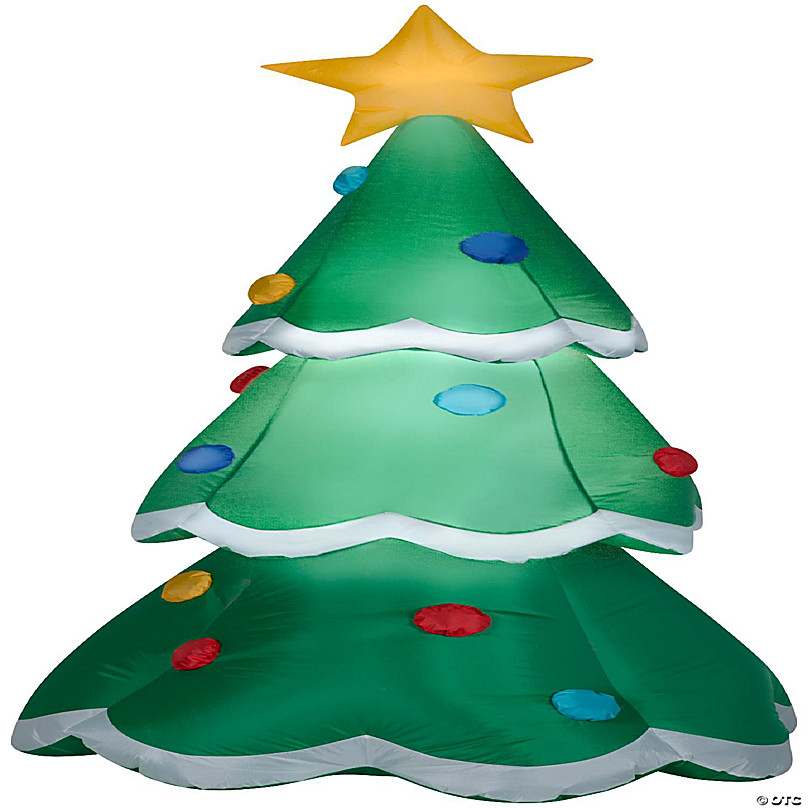 7 1/2' Mixed Media Green Iridescent Christmas Tree by Gemmy Inflatable