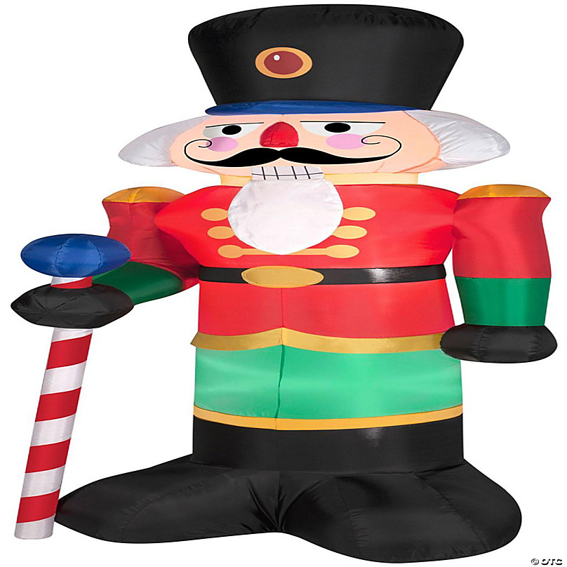 Gemmy Christmas Airblown Inflatable Red Nutcracker 6.5 ft Tall Multicolored