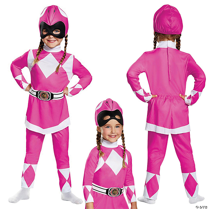 Girl's Deluxe Mighty Morphin Pink Power Ranger Costume Oriental Trading ...