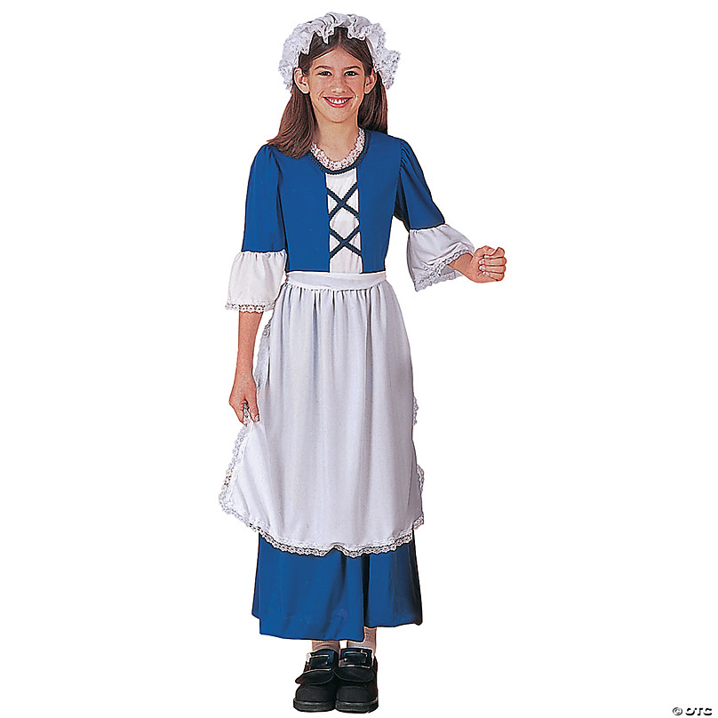 Girls Colonial Dress Costume - Halloween Costumes 4U - Kids Costumes