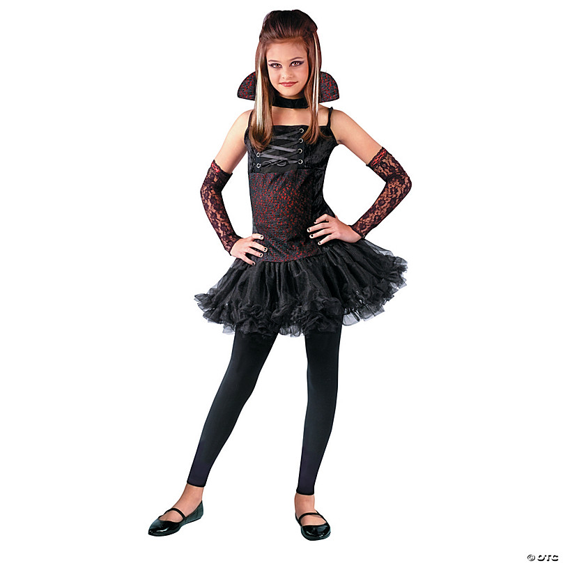 Child DELUXE PRINCESS VAMPIRA Dracula Bride Halloween Girls Fancy Dress Age 5-13 