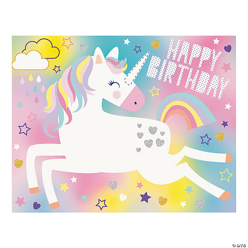 krave I virkeligheden Uregelmæssigheder Glitter Unicorn Birthday Party Game | Oriental Trading