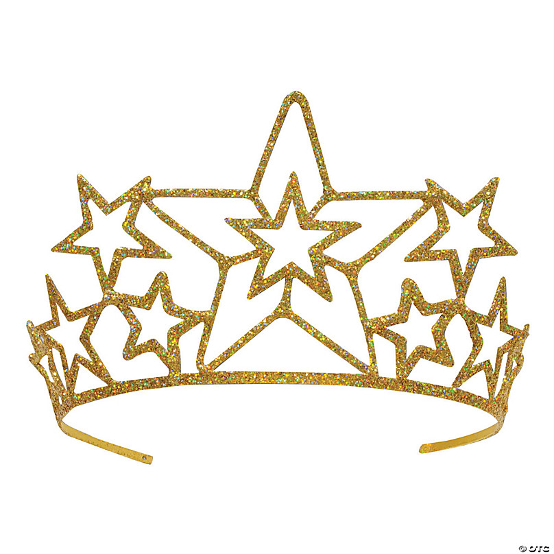 Sombrero  Beistle Gold Glitter Star Tiara-1 Pieza 