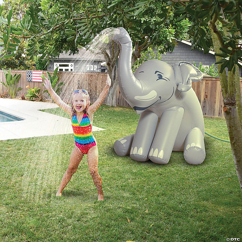 GoFloats Giant Inflatable Elephant Party Sprinkler | 5 Feet Tall 