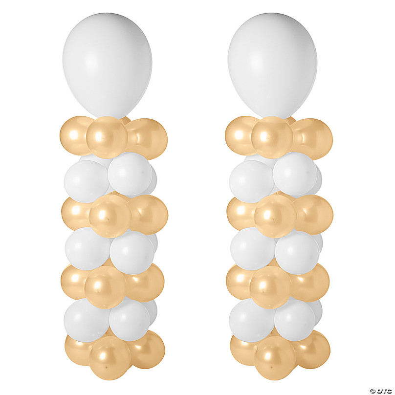 25-Ft. Black, White & Gold Balloon Garland Kit with Air Pump - 77 Pc. |  Oriental Trading