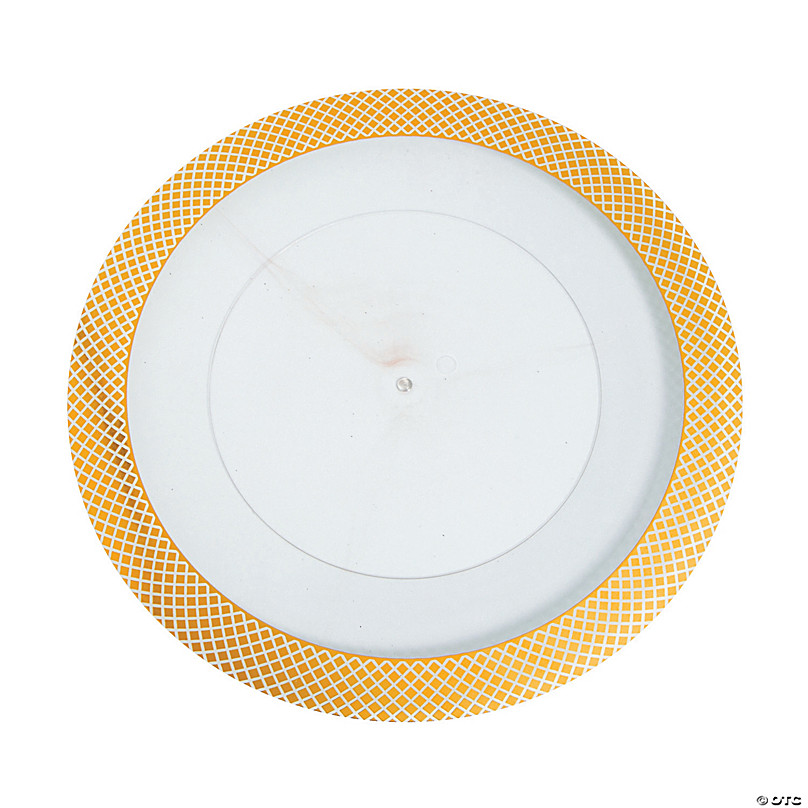 Premium Clear Plastic Dessert Plates with Gold Trim - 25 Ct.