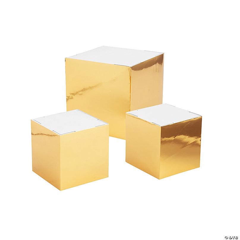 Gold Foil Square Dessert Riser Set Pc. Oriental Trading