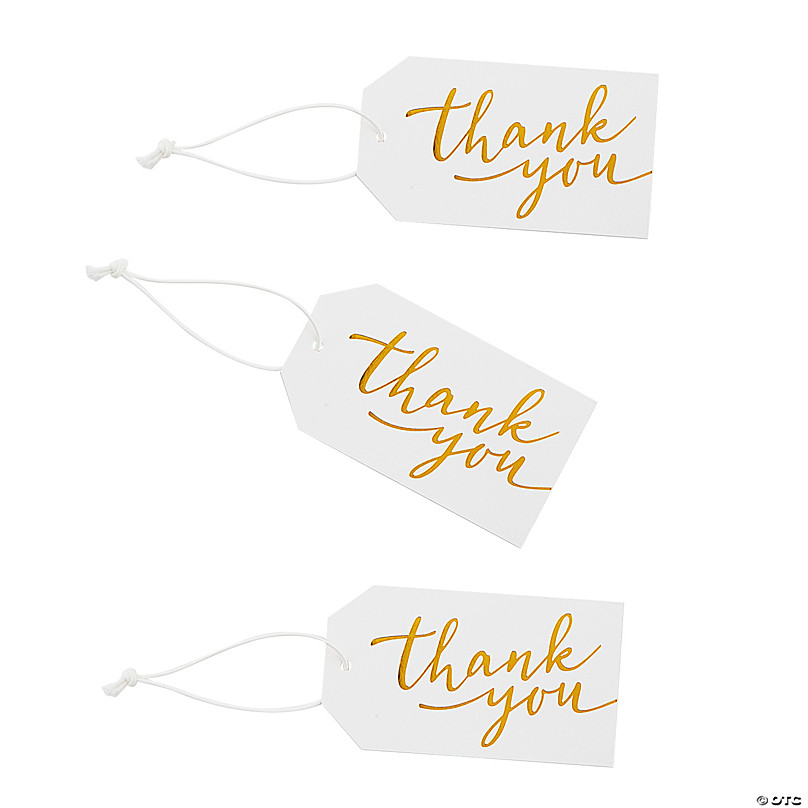 Gold Foil Thank You Gift Tags - 24 Pc.