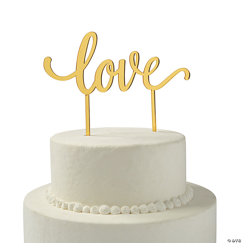 LOVE Cake Topper Sparkle Glitter Gold Wedding Decorating Party Favour  L3 