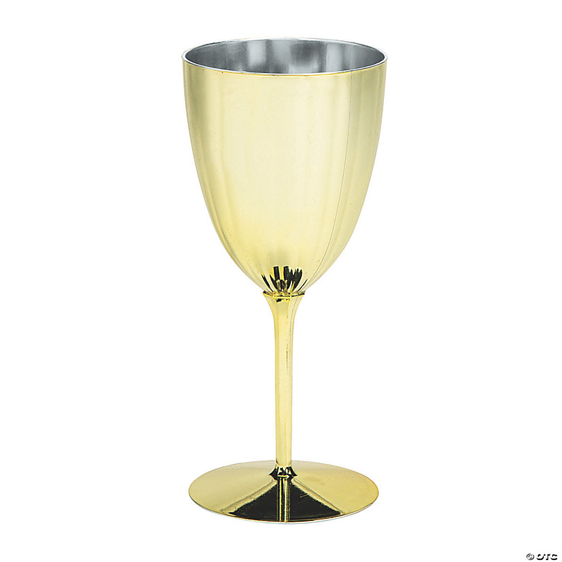 gold plastic goblets party