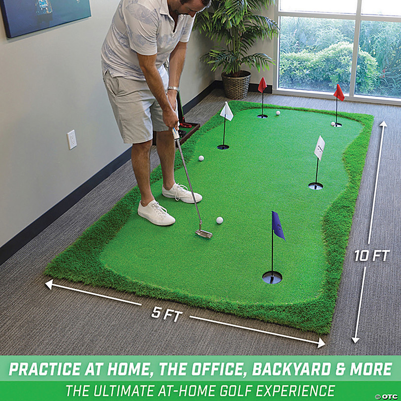 GoSports 10'x5' Golf Putting Green for Indoor & Outdoor Putting Practice