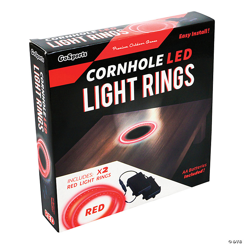 Red for sale online GoSports 2pc Cornhole Night Light-up LED Ring Kit for Bean Bag Toss Boards 