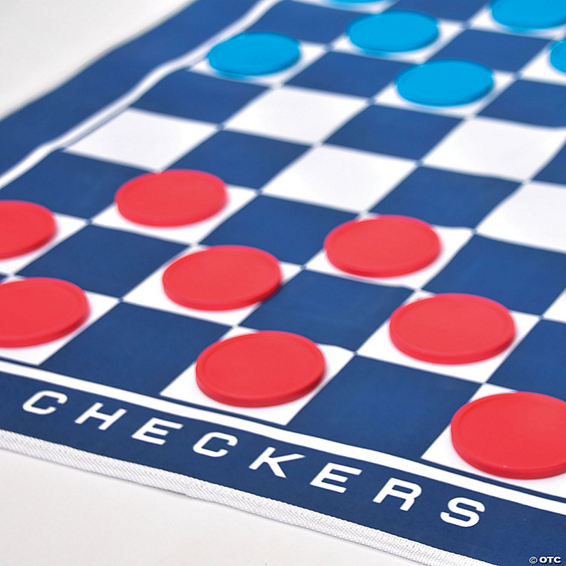 Giant Double Sided Game Mat GoSports Giant 4 In A Row & Checkers Board Game 