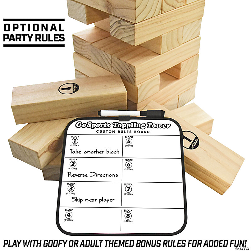 Hey! Play! Non-Traditional Giant Wooden Blocks Tower Stacking Game