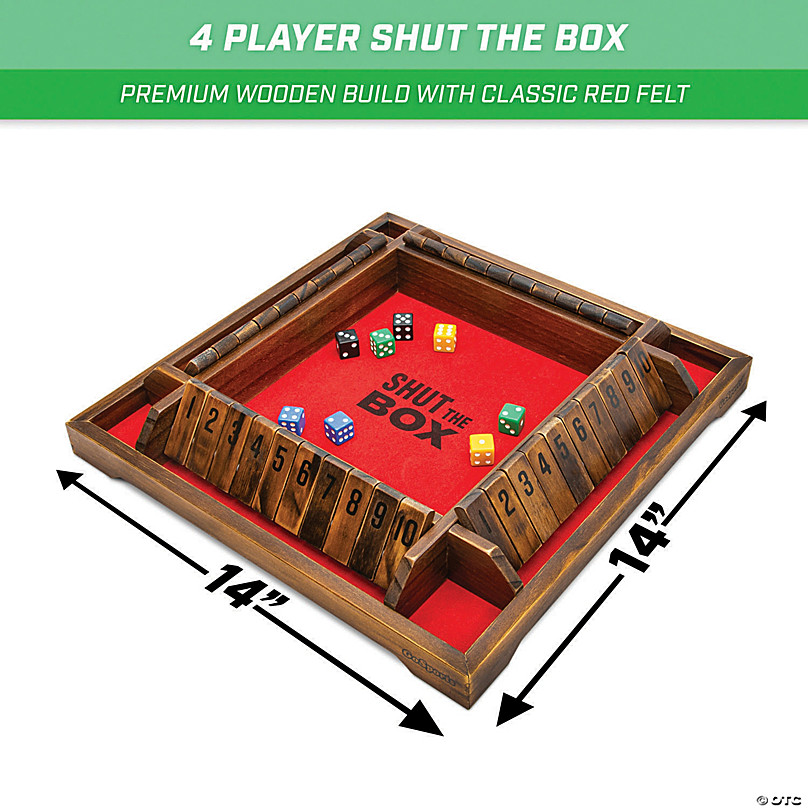 Kids&Children 4 X Players Board Games Shut The Box Family Wooden Traditional Pub 