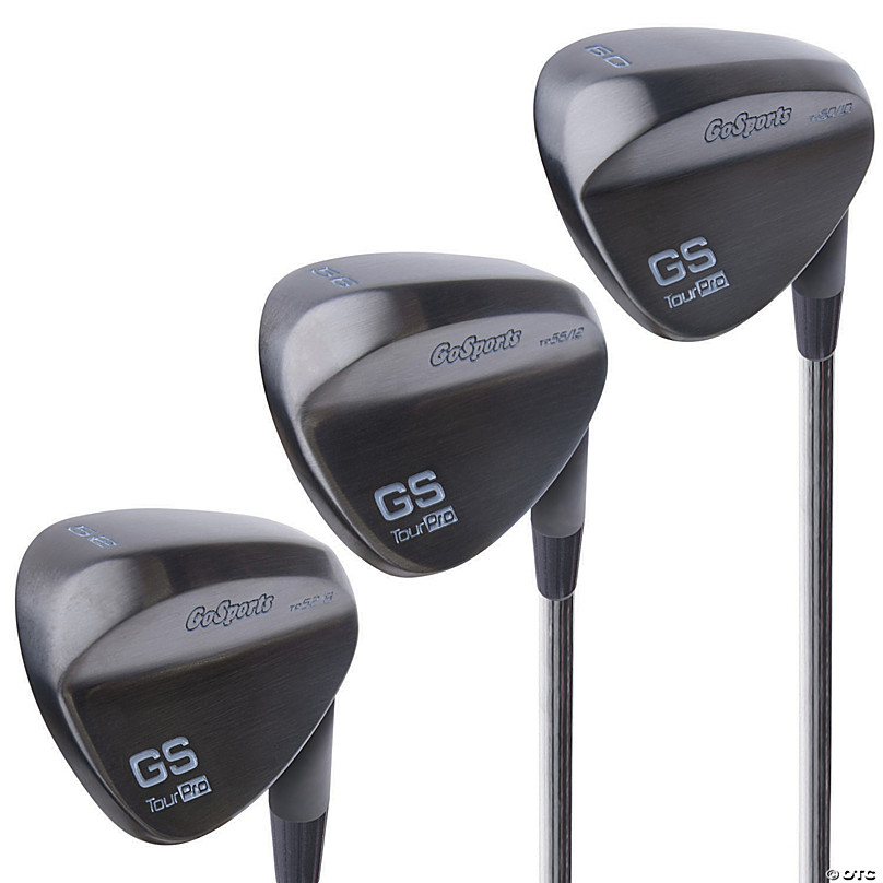 GoSports Tour Pro Golf Wedge Set – Includes 52 Degree Gap Wedge, 56 Degree  Sand Wedge and 60 Lob Wedge Degree in Satin or Black Finish (Right Handed)