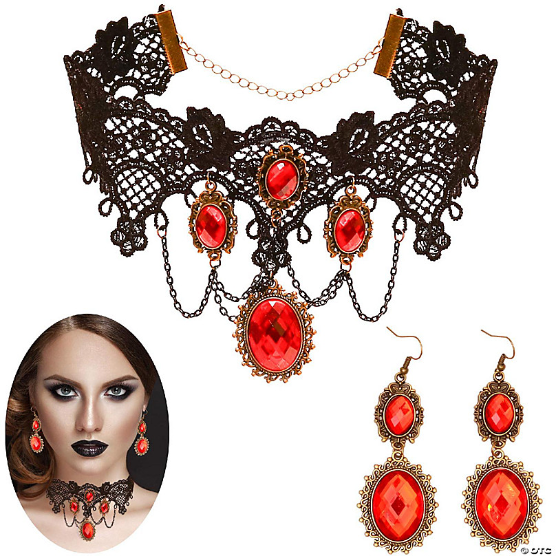 Wholesale PH PandaHall 2 Set Halloween Necklace Jewelry Vampire Gothic  Jewelry Witch Pirate Lace Choker Necklaces Vintage Pendant Earrings  Costumes Accessories for Women Jewelry Necklace Earring 
