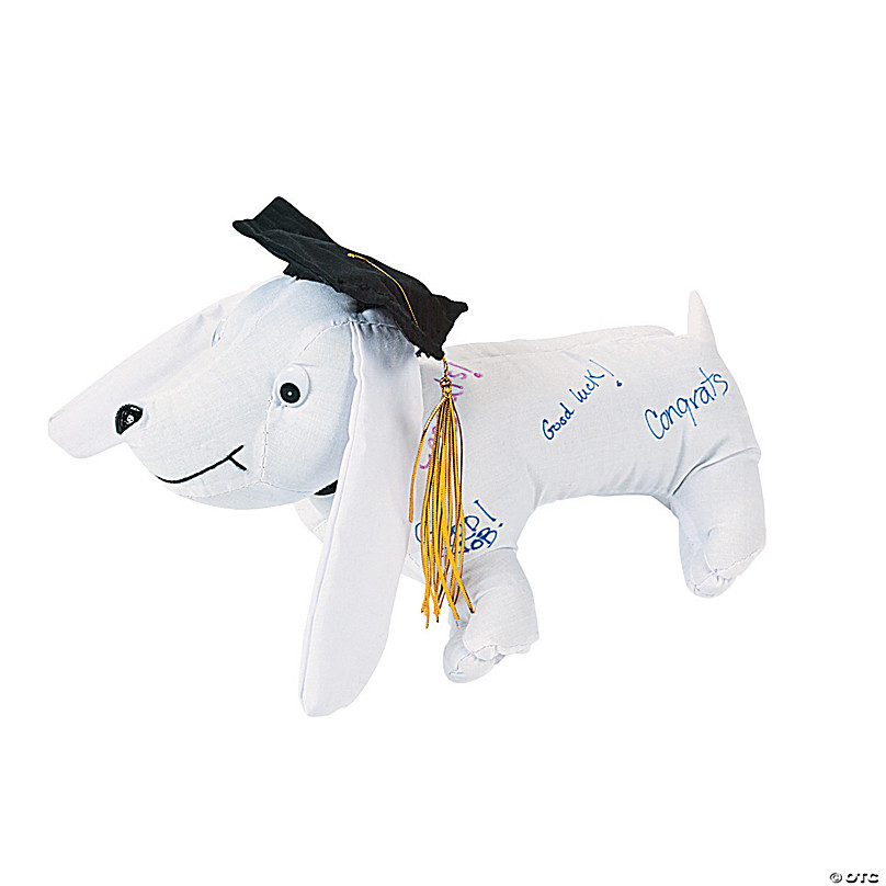 graduation stuffed dog