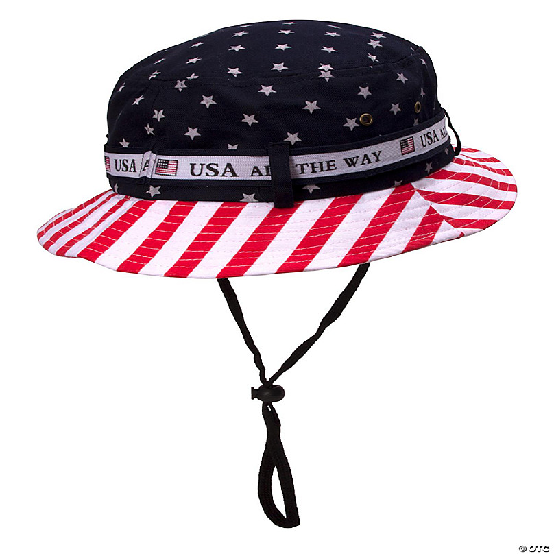 Gravity Trading Cotton Twill USA American Flag Bucket Hat USA All The Way  Boonie, L/XL