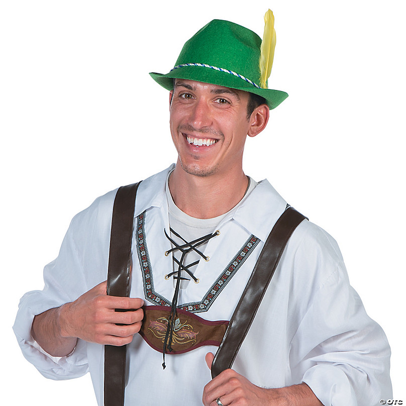 Adult XL Alpine Fedora Dark Green 7 5/8 to 7 3/4... Oktoberfest Holiday Hat 
