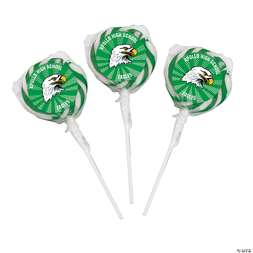 Green and White Swirl Pops Suckers - 24 Individually Wrapped Lollipops -  St. Patrick's Day, Party and Candy Buffet Supplies