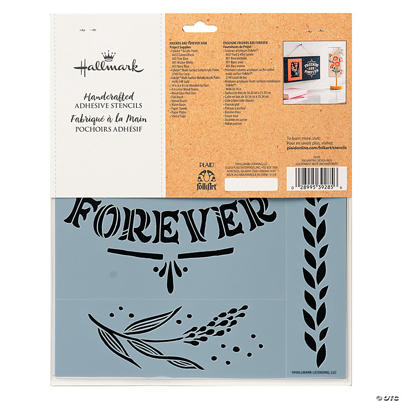 Hallmark Adhesive Stencils Elegancia Design, Craft Supplies, 3 Pieces