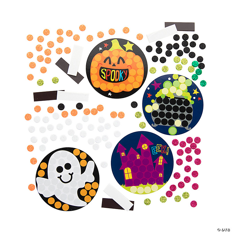 Halloween Glitter Mosaic Magnet Craft Kit - Makes 12