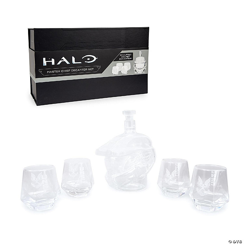 Halo Infinite Master Chief Helmet 6-Piece Whiskey Decanter Set with Glasses