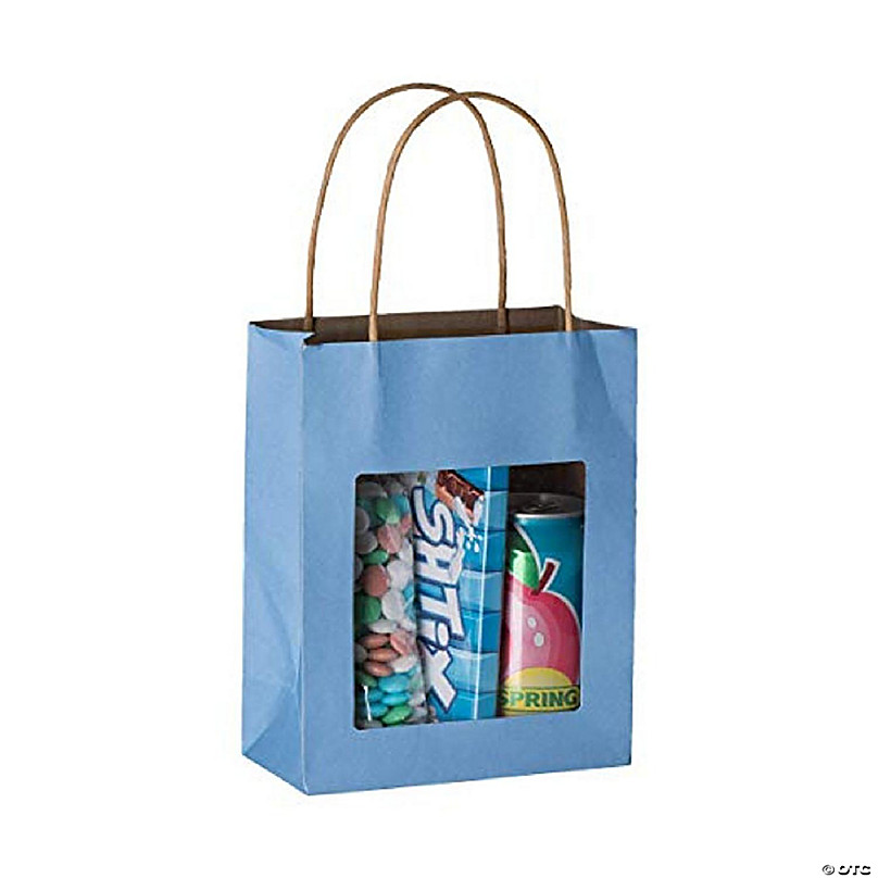 20 Pack Medium Teal Blue Party Favor Paper Gift Bags with Handles for Small  Business, Birthday Supplies Decorations, 10 x 8 x 4 in. 