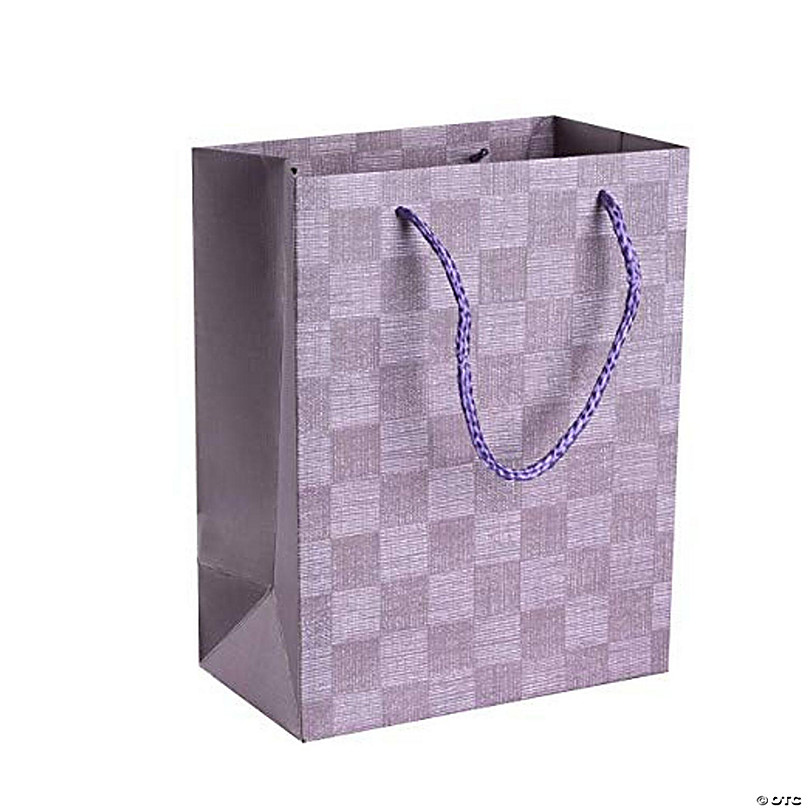 Hammont - Purple Gift Bags With Ribbon 9 x 7 x 4 - 12 Pack