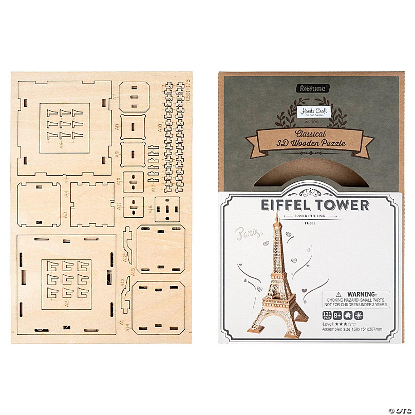 3D Wooden Puzzle Eiffel Tower by Hands Craft 
