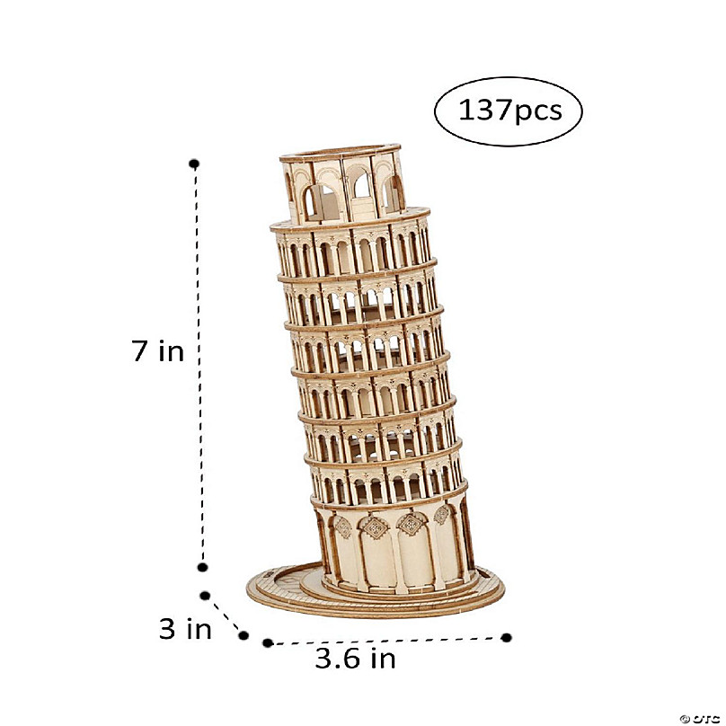 HandsCraft DIY 3D Wood Puzzle - Leaning Tower of Pisa - 137pcs