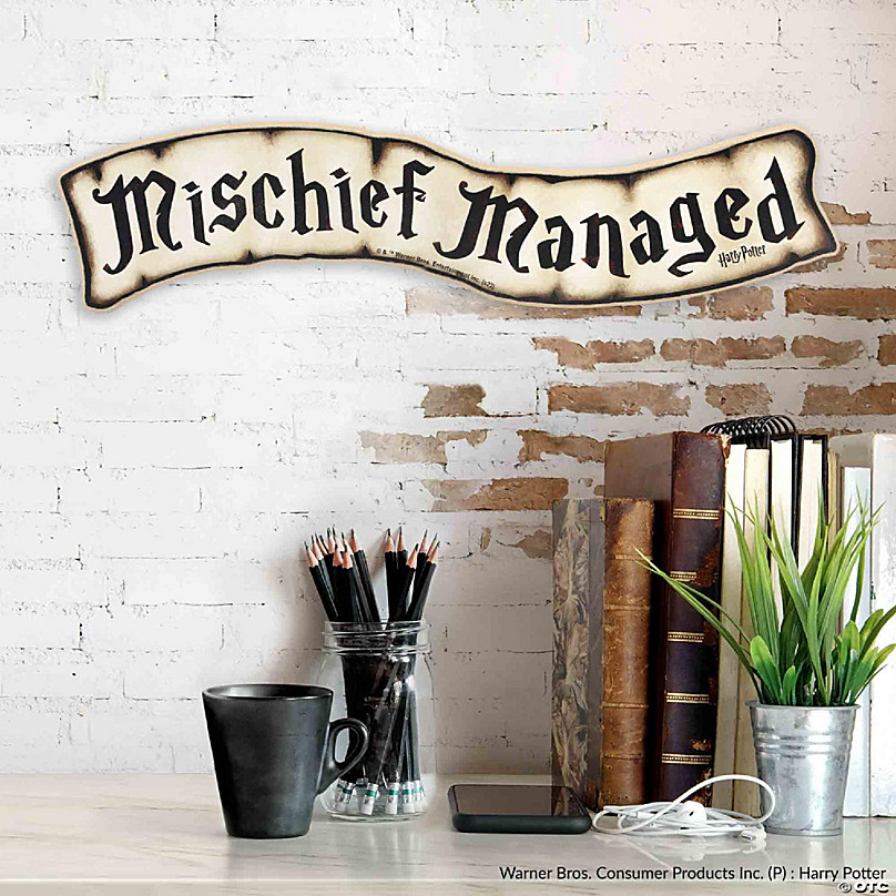 Harry Potter 1x3 Harry Potter Mischief Managed Rustic Wood Wall Decor