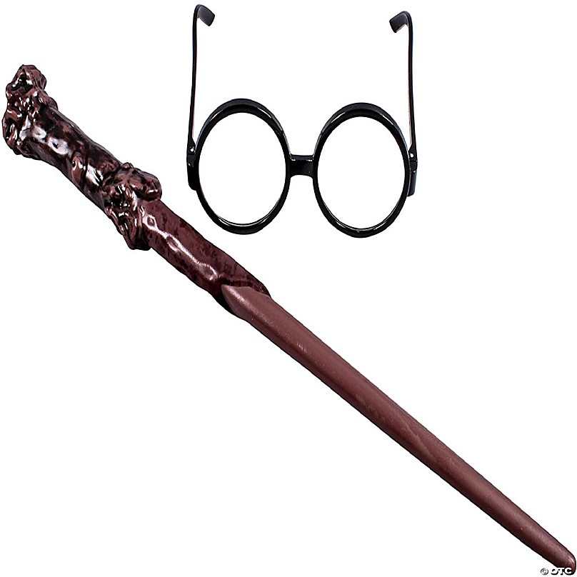 Harry Potter Glasses and Wand Costume Prop Accessory Kit