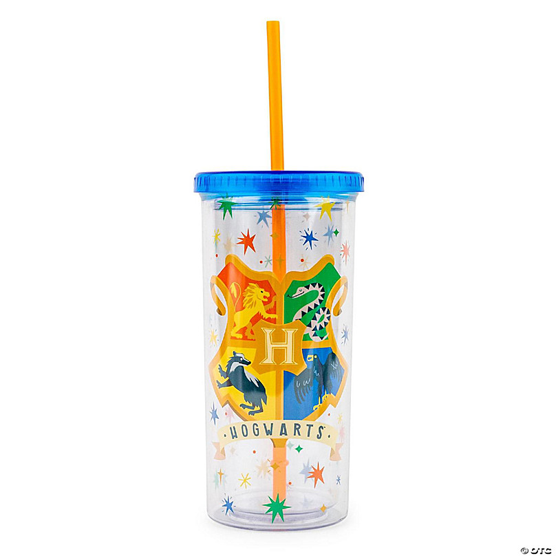 Harry Potter Hogwarts Crest Carnival Cup With Lid And Straw Holds 20 Ounces