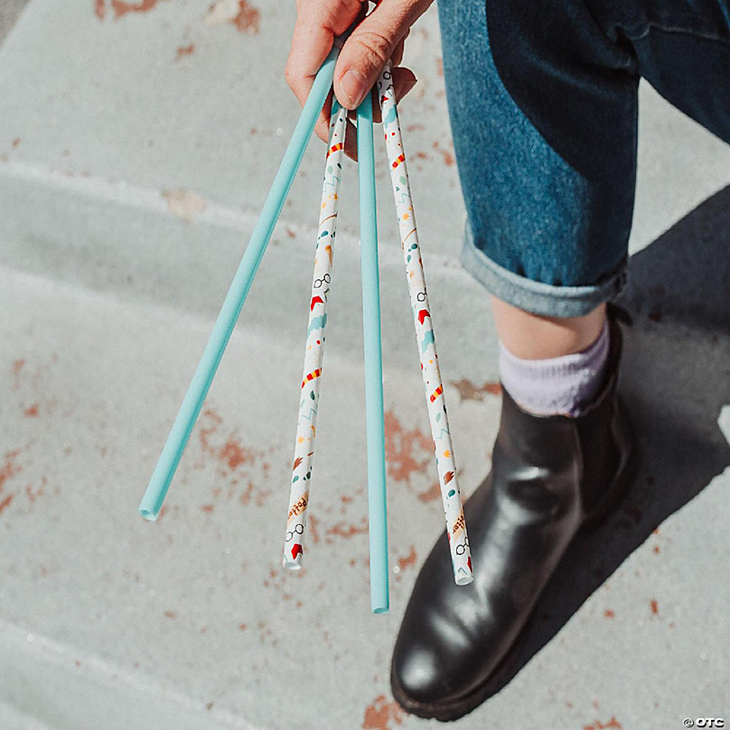 Silver Buffalo Harry Potter Icons Reusable Plastic Straws | Set of 4