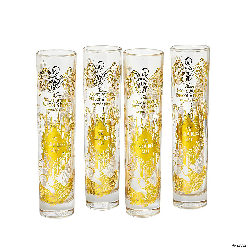 Harry Potter Marauder's Map 8-Oz Highball Glasses Set of 4